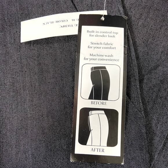 NWT Sandro Sportswear Black Cropped Straight Wide Leg Women's Pants Size 16 - Picture 6 of 9